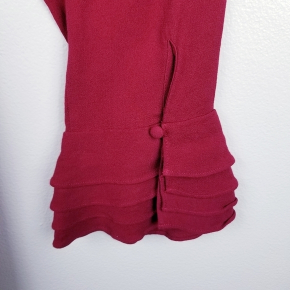 Soft Surroundings #2AT59 Button Front Long Ruffle Sleeve Poet Blouse - Picture 7 of 8